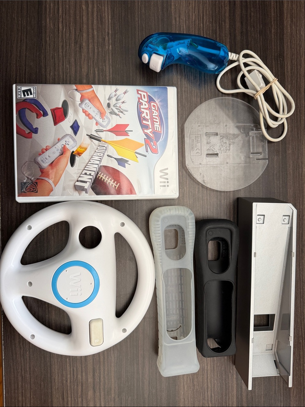 Nintendo Wii Accessories Bundle | Wii Remote, Nunchuk, Wheel & Game